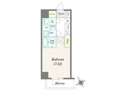 GRAN PSEO 浅草橋II(1K/9階)の間取り写真