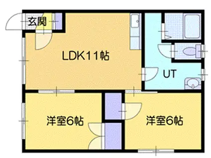 第一鷲田マンション(2LDK/3階)の間取り写真