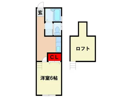 ヴォーノ レガーレ(1K/2階)の間取り写真