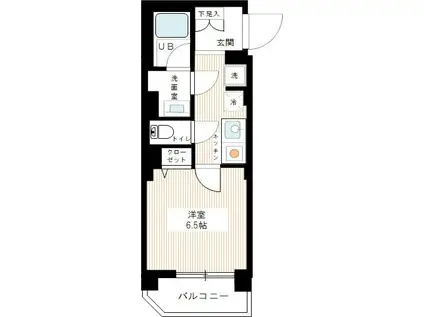 ボーヌ大森(1K/2階)の間取り写真