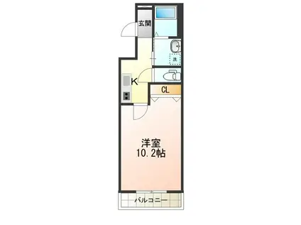 フジパレス山之内VIII番館(1K/2階)の間取り写真