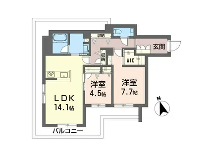 ピン シャン(2LDK/4階)の間取り写真