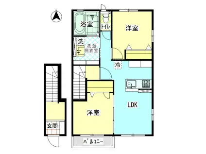 カーサアーバン(2LDK/2階)の間取り写真