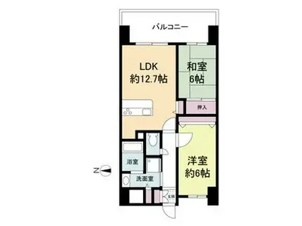 LA DOUCEUR山王(2LDK/7階)の間取り写真
