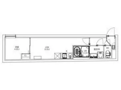 MAXIV CITY神楽坂(1LDK/2階)の間取り写真