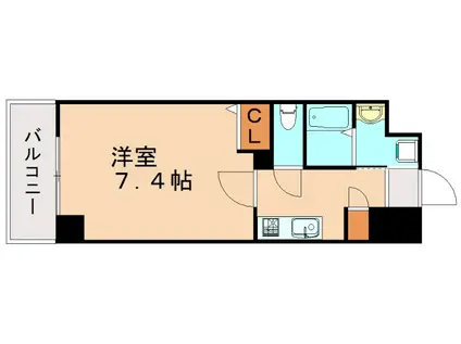 LE GRAND BLEU QUATRE(1K/5階)の間取り写真