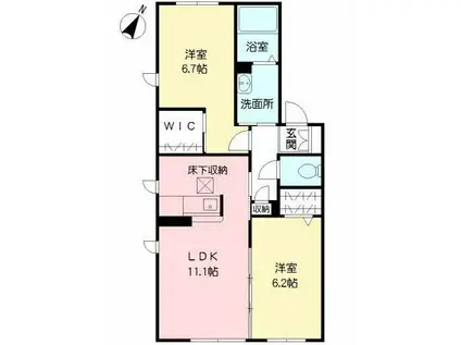 シャーメゾンKEN(2LDK/1階)の間取り写真