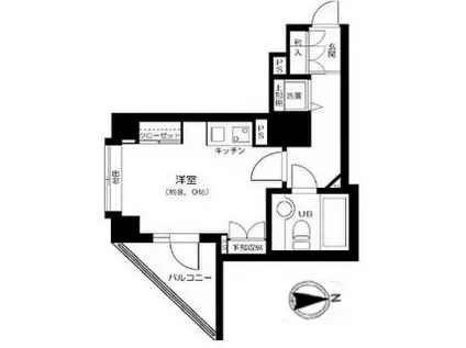 アルカーデンシティリンクス新宿(ワンルーム/2階)の間取り写真