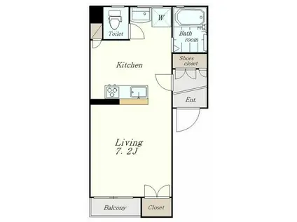 ラ・ラ・ヴィー(1K/3階)の間取り写真