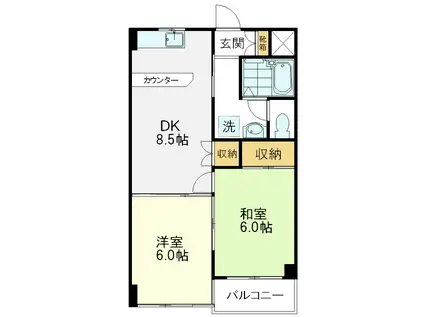 メゾンドエクレール(2DK/2階)の間取り写真