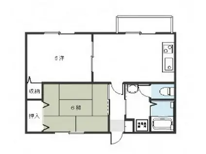 エスポワール21(2DK/2階)の間取り写真