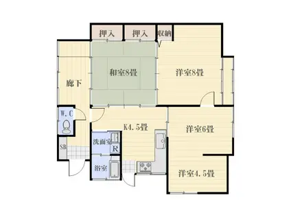 コーポ倉(4K/1階)の間取り写真