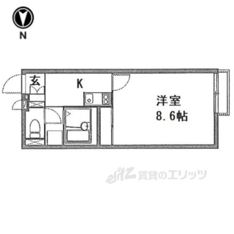 レオネクストビー シェル(1K/1階)の間取り写真