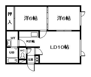 MKマンション(2LDK/1階)の間取り写真