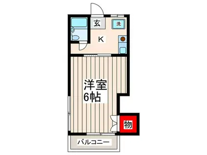 フラットR(1K/1階)の間取り写真