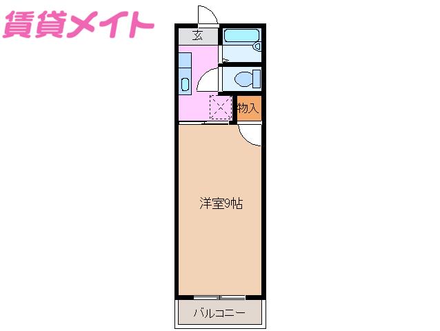 メゾン丸の内(1K/1階)の間取り写真