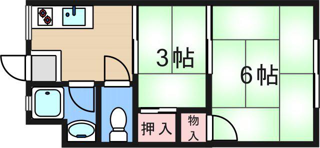 グロー東加賀屋(2K/4階)の間取り写真