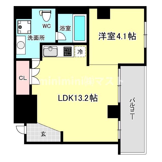 ラジエーションコート(1LDK/4階)の間取り写真