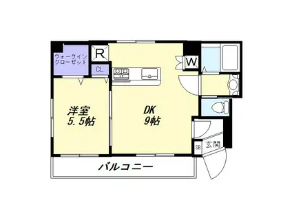 自由が丘第2マンション(1LDK/2階)の間取り写真