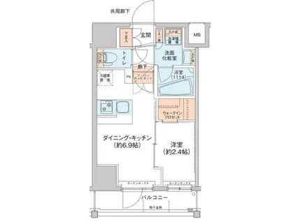 アジールコート新高円寺(1DK/3階)の間取り写真