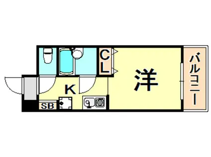 立花アスペンハウス(1K/4階)の間取り写真