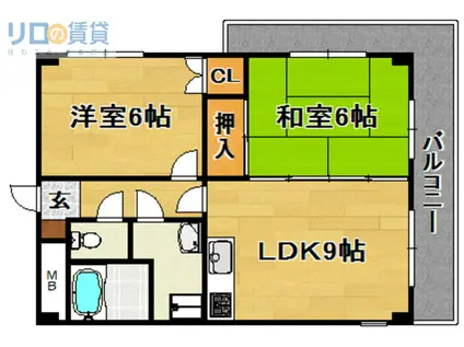 ひかりハイツ(2LDK/3階)の間取り写真