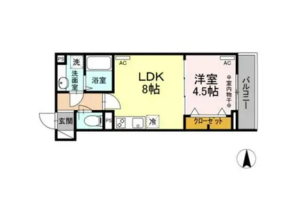 アヴァンス東日暮里(1LDK/3階)の間取り写真