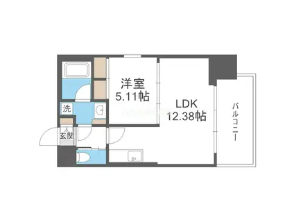 プレジオ阿波座(1LDK/12階)の間取り写真