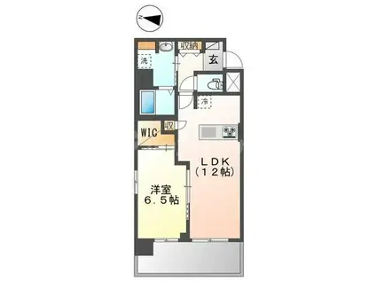 SHIINA RESIDENCE K・A(1LDK/2階)の間取り写真