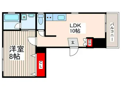 ボリフス(1LDK/2階)の間取り写真