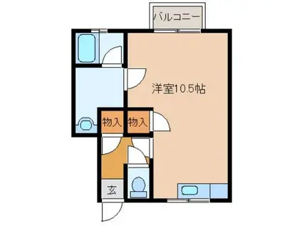 ソレイユえびす(ワンルーム/2階)の間取り写真