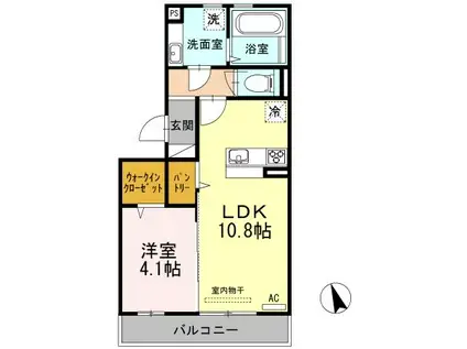 セブン アウルズ(1LDK/3階)の間取り写真