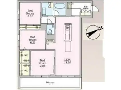 ジュエルコート(3LDK/1階)の間取り写真