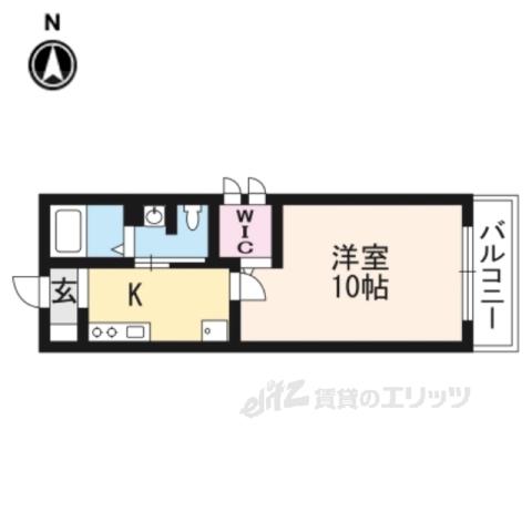 パラディーゾⅡ(1K/1階)の間取り写真