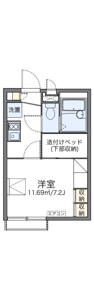 レオパレス櫻根南(1K/1階)の間取り写真