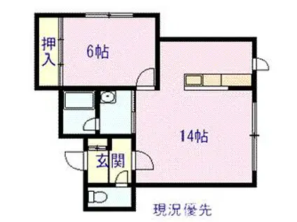 メゾンラシーヌII(1LDK/1階)の間取り写真