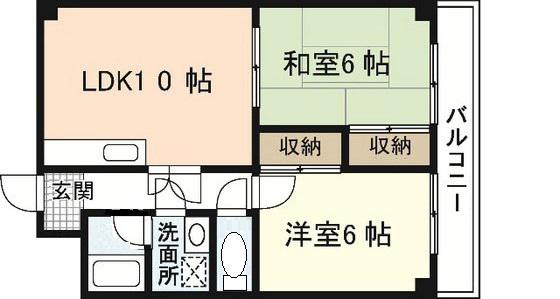 プーテゥジュール1番街(2LDK/5階)の間取り写真