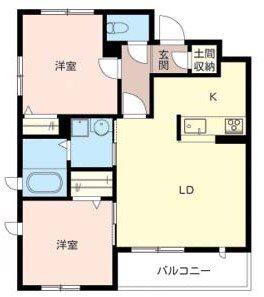 シャーメゾン山本(2LDK/2階)の間取り写真