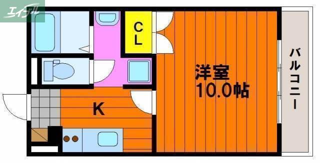 エレガンス京町(1K/8階)の間取り写真