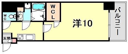 アスヴェル神戸元町II(1K/2階)の間取り写真