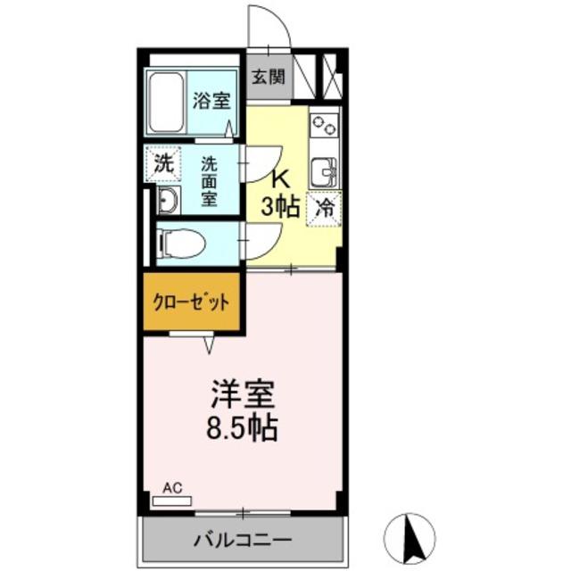 ETOILE A(1K/3階)の間取り写真