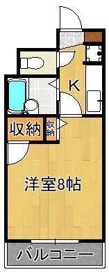 アンデックス折尾(1K/1階)の間取り写真