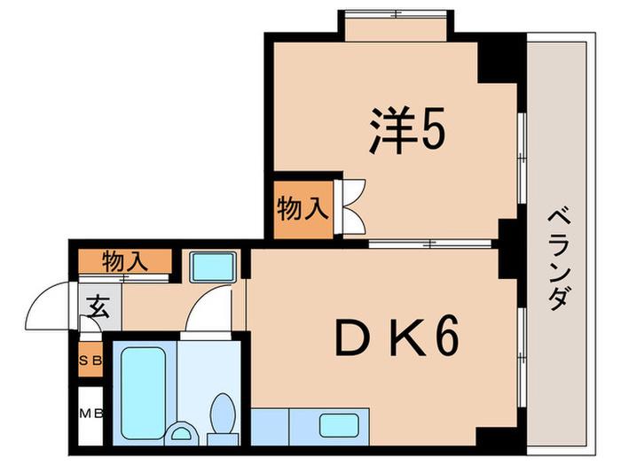 プロスペリティS目白(1DK/2階)の間取り写真