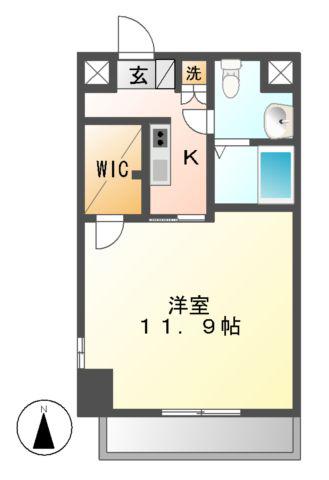 エルブ浄心(1K/4階)の間取り写真