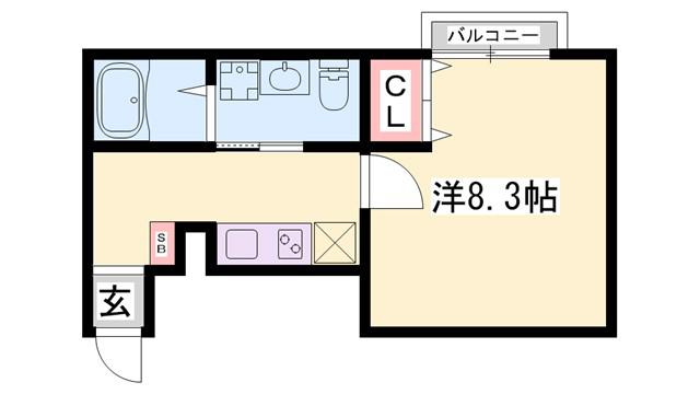 ALLEZ RIN(1K/1階)の間取り写真