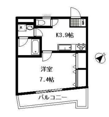 エレメントB・B(1K/5階)の間取り写真