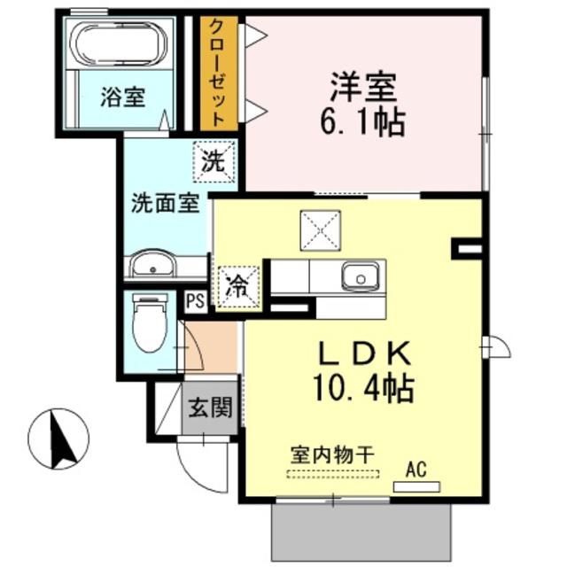 ハートランド(1LDK/1階)の間取り写真