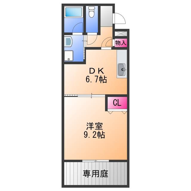 フジパレス ヒサホ(1DK/1階)の間取り写真