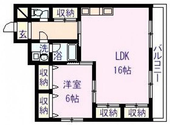 アメニティー伊島(1LDK/3階)の間取り写真
