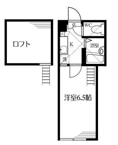 コートメモリー(1K/2階)の間取り写真